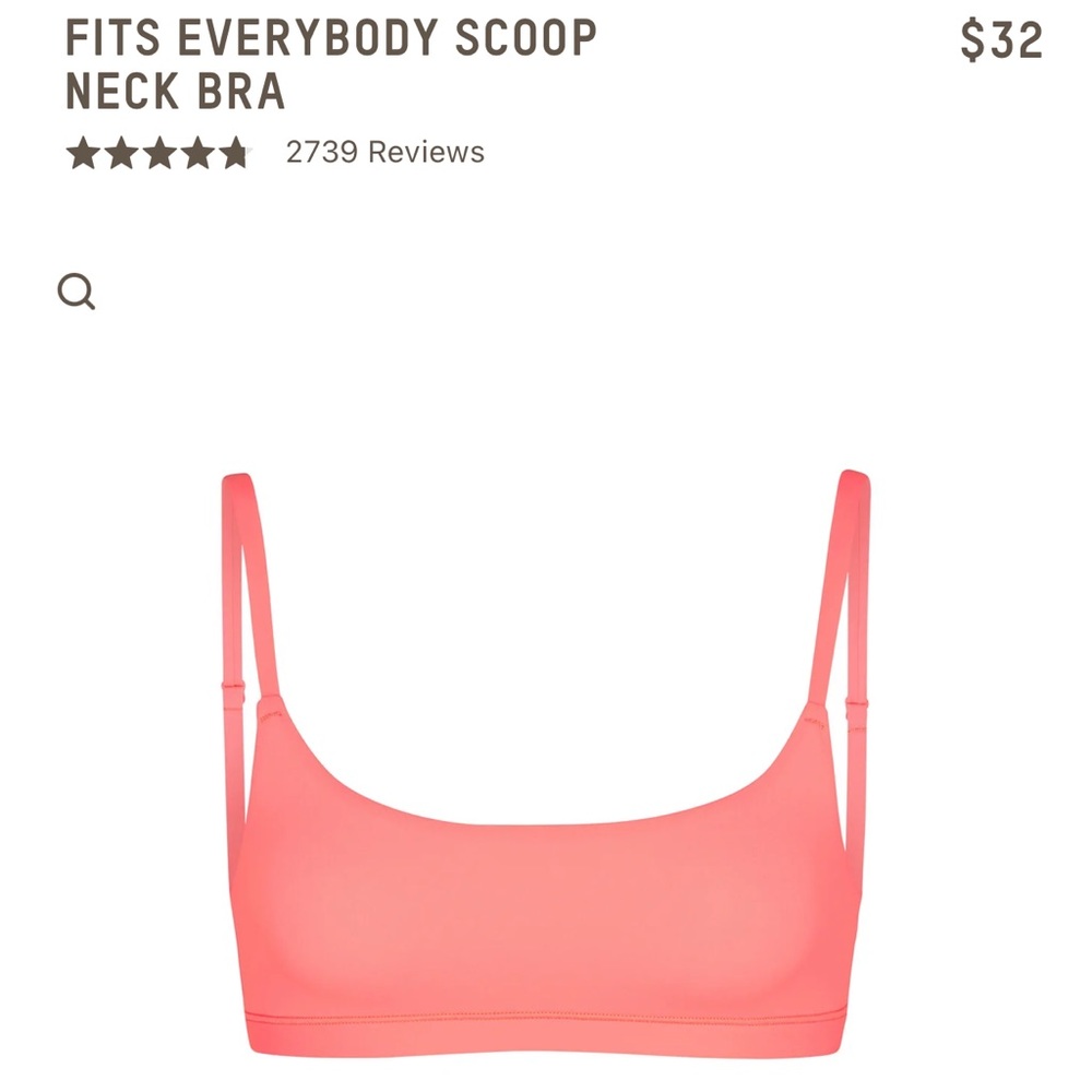 Skims Fits Everybody Scoop Neck Bra in Sorbet